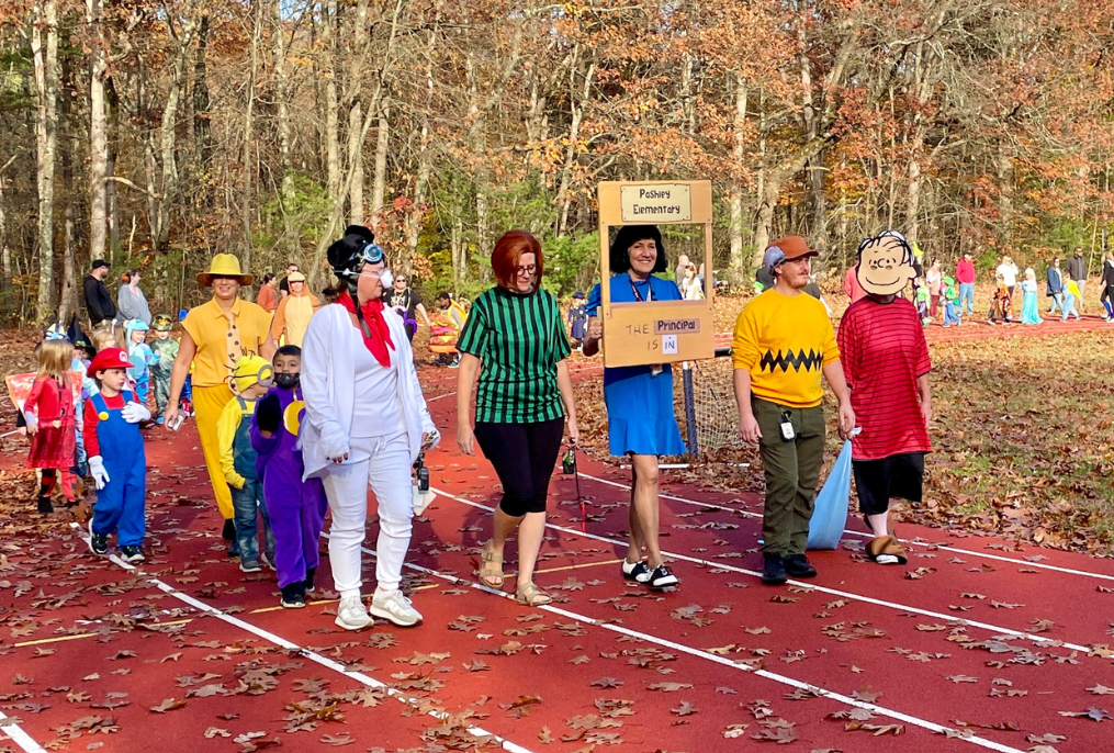 Teachers at Halloween at Pashley Elementary school.