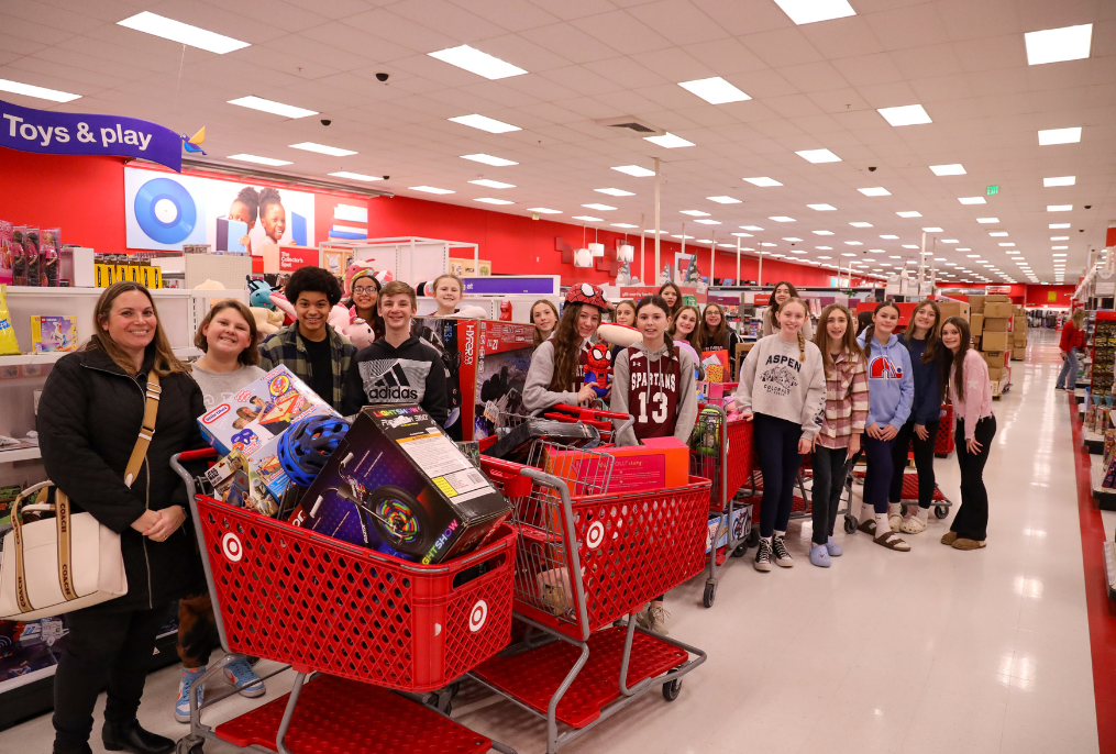 Middle School students at Target for Toys for Tots.